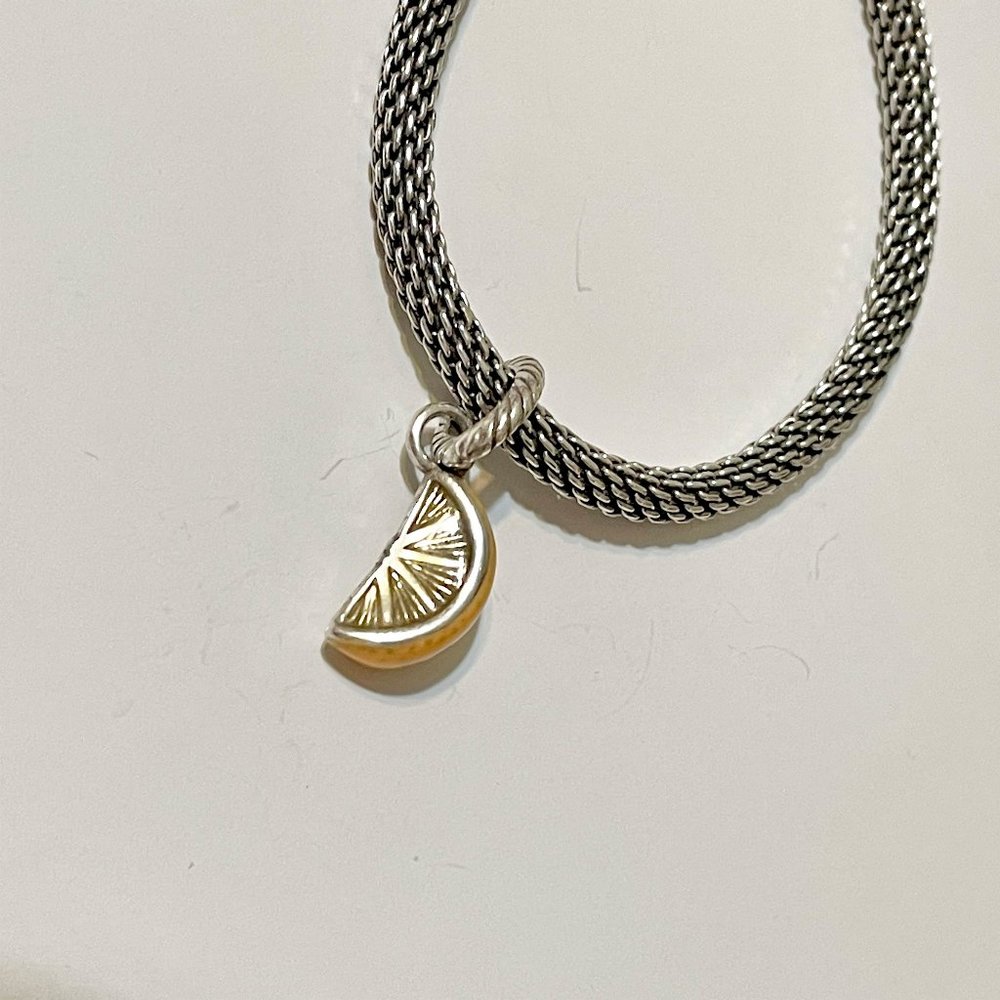 Brighton Silver Florida Orange Slice Dangle Bracelet Charm